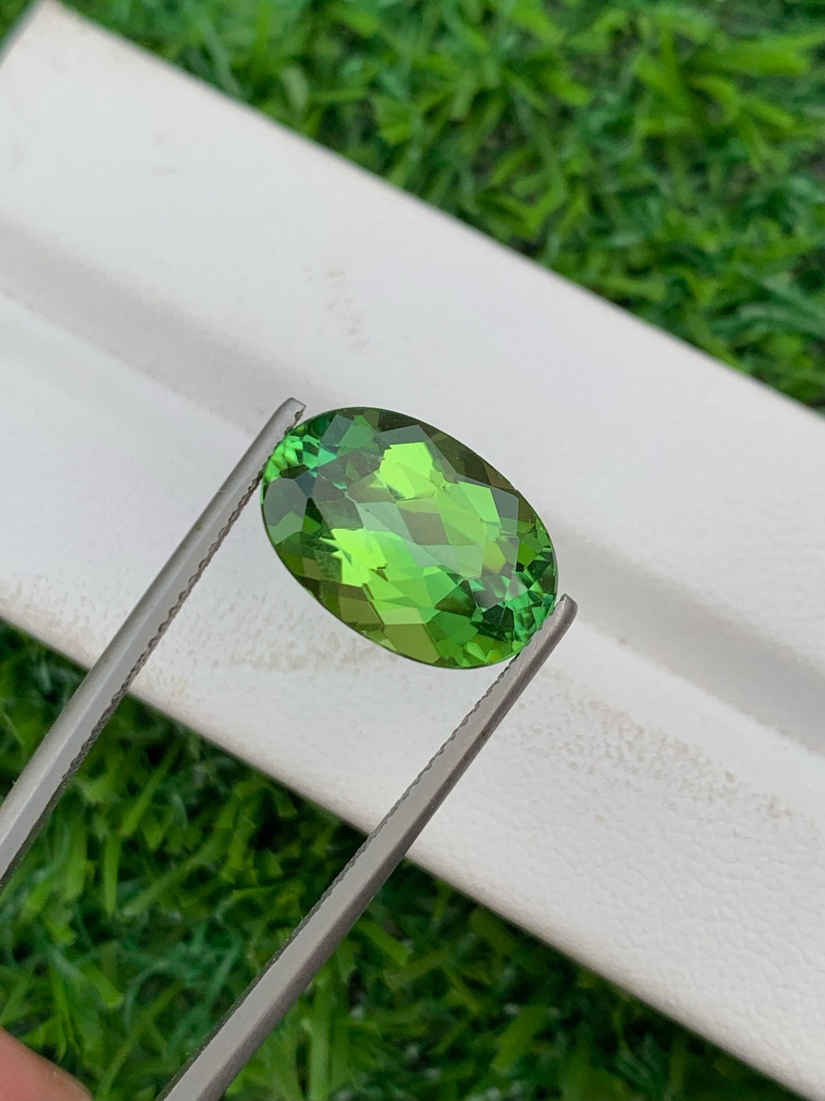 Vibrant Green Tourmaline Gemstone: Oval Cut, 6.60 CT, VVS Clarity