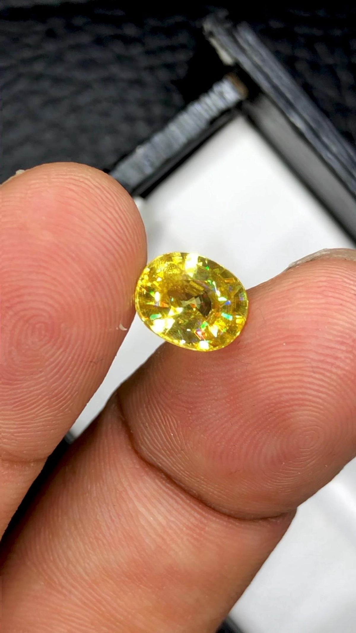 1.75 CT Oval Sphene Gemstone: Greenish Yellow Titanite, August Birthstone