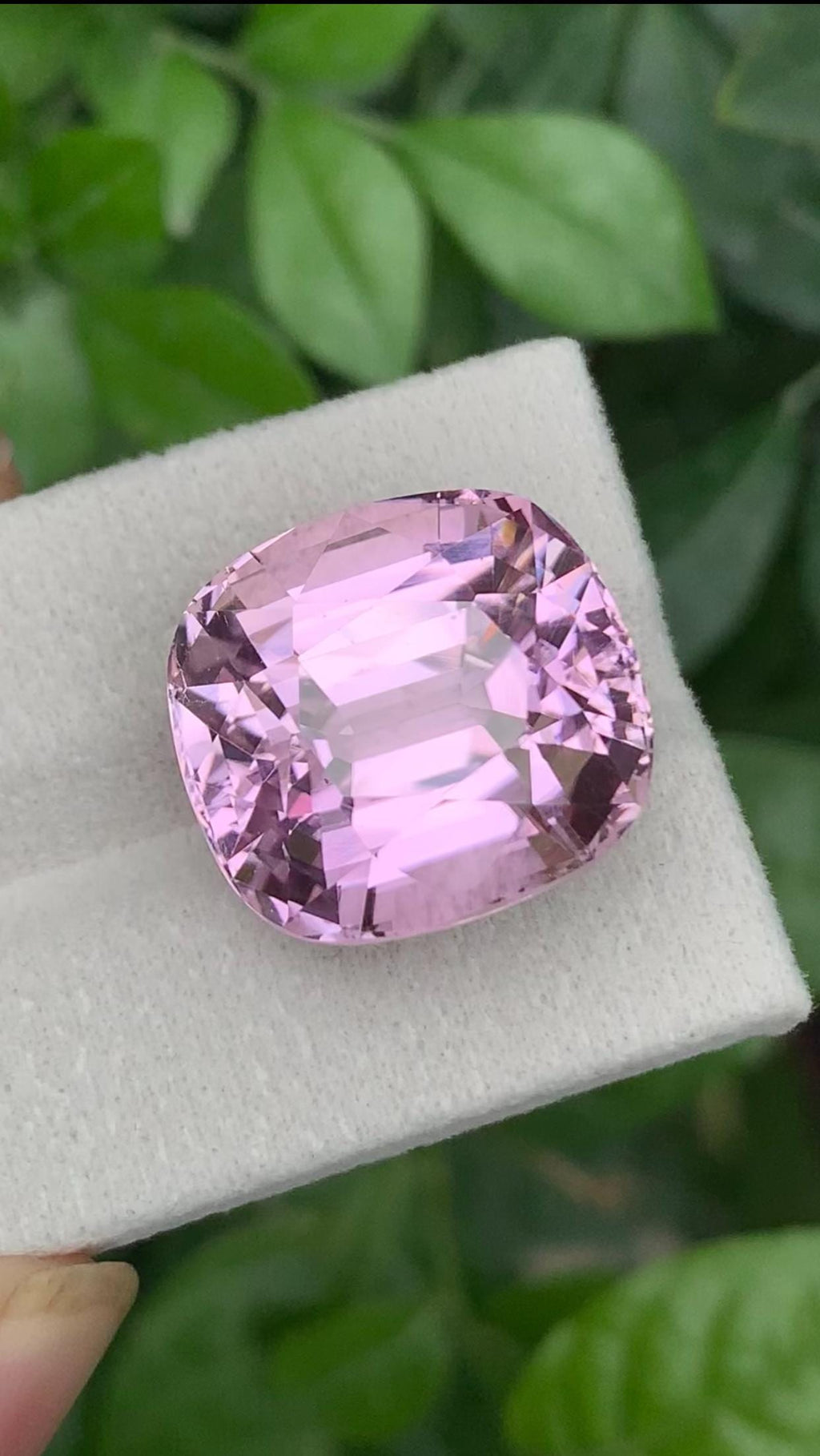 Certified Pink Kunzite Gemstone: 34.35ct Cushion Cut, Afghanistan