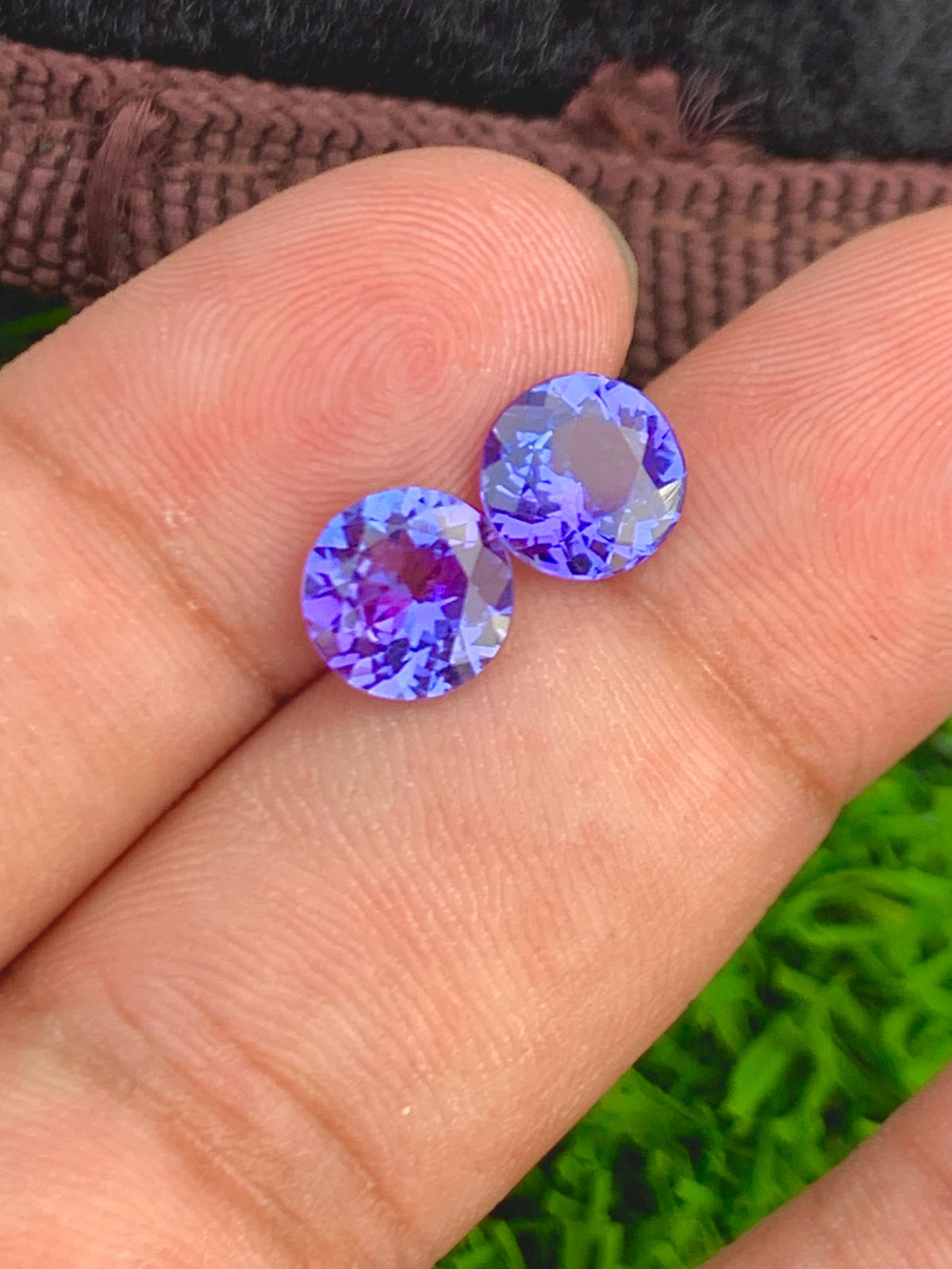 7mm Tanzanite Pair 2.90ct Round Cut Blue  tanzanite Gemstones from Tanzania