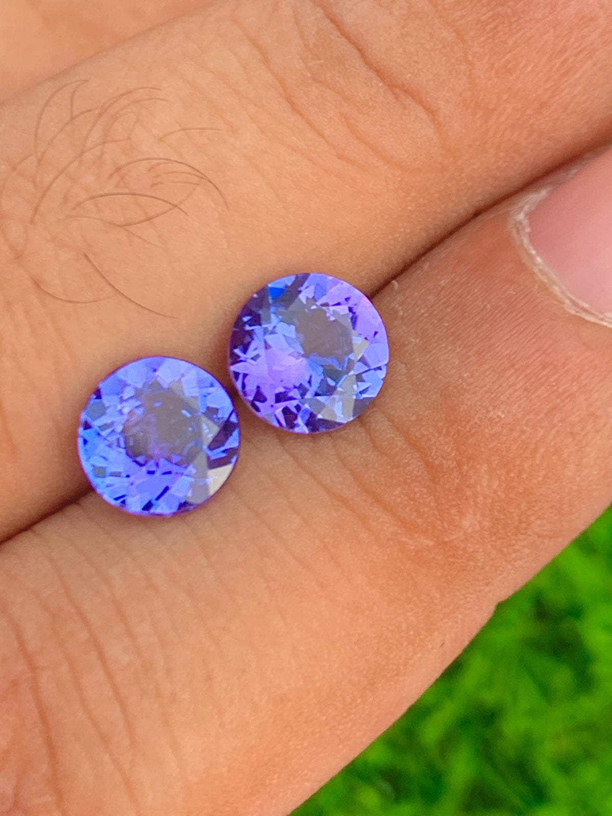 7mm Tanzanite Pair 2.90ct Round Cut Blue  tanzanite Gemstones from Tanzania