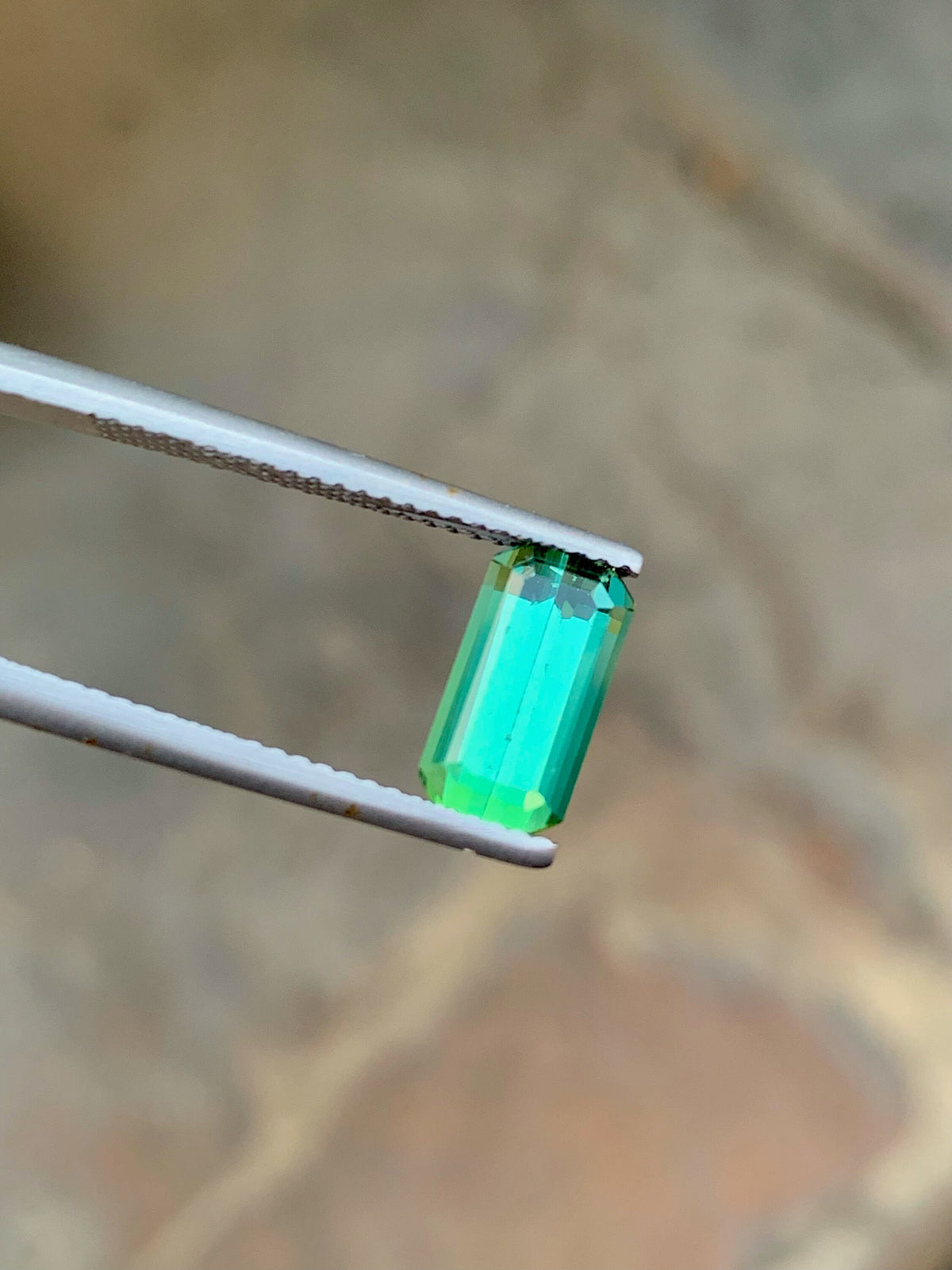 Mint Green Tourmaline Gemstone: Emerald Cut, Flawless, 2.40 CT