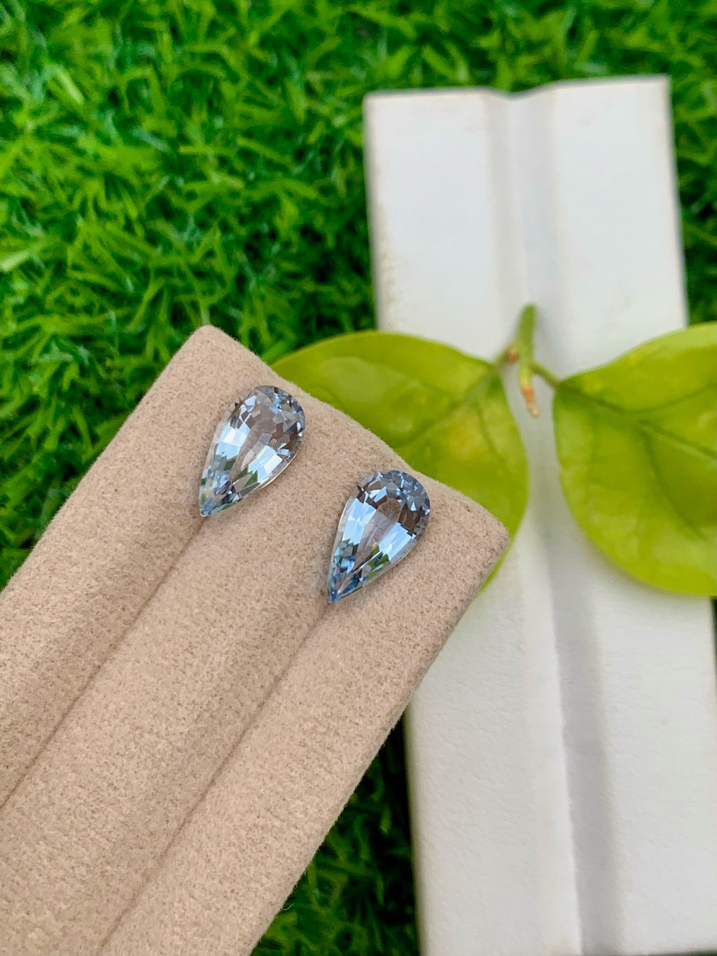 Santa Maria Blue Aquamarine Gemstone Pair: Pear Cut, March Birthstone, 4.20 CT