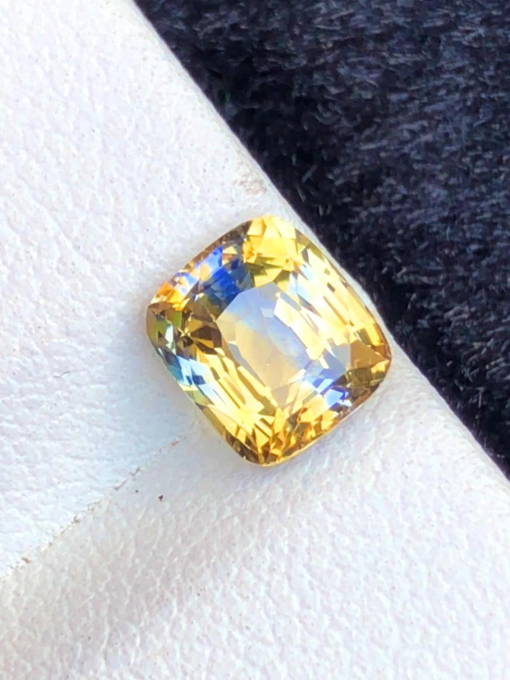 Parti Sapphire 2.01ct Cushion Cut – Bi-Color Gem from Sri Lanka (No Heat)