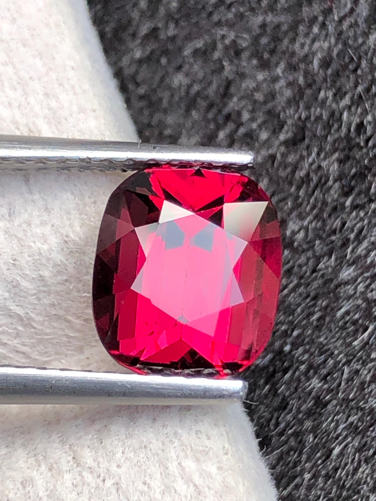 Rhodolite Garnet 3.09ct Cushion Cut Raspberry Pink from Tanzania