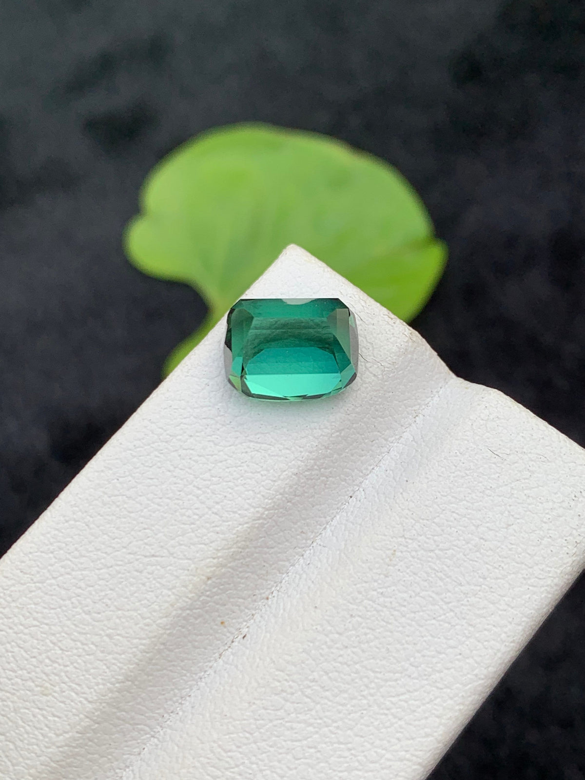 Bluish Green Tourmaline Gemstone: 4.60 CT Faceted Long Cushion Cut