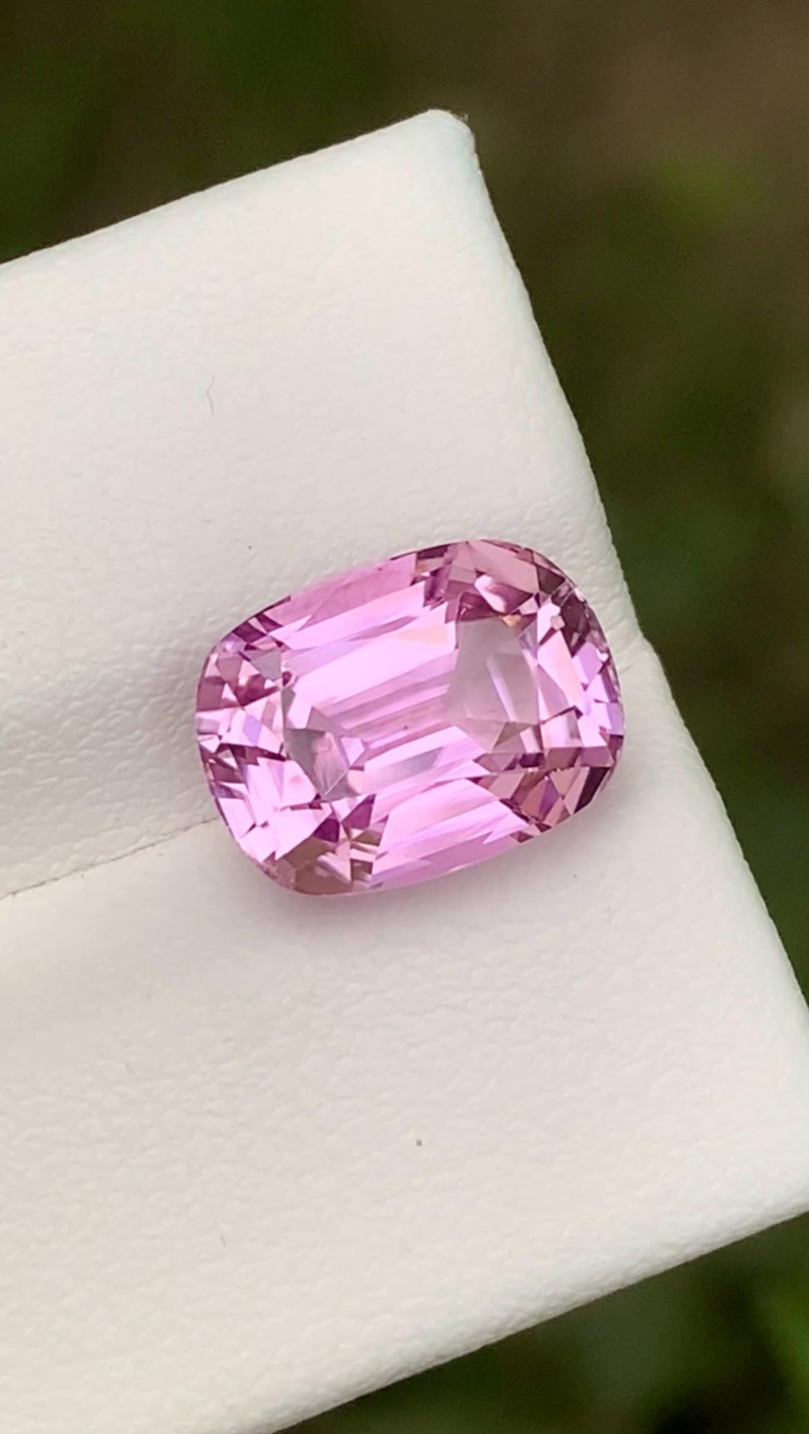 Pink Kunzite Gemstone: 5.70ct Faceted Cushion Cut From Nuristan Afghanistan