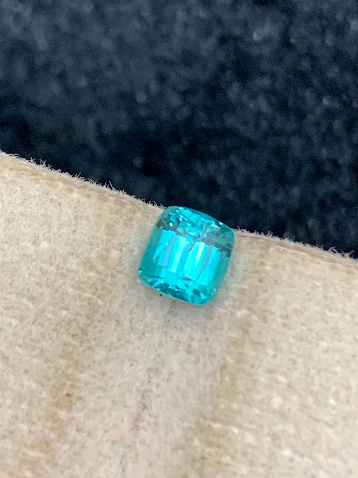 Neon Blue Lagoon Tourmaline Stone: Cushion Cut Gemstone, 0.60 CT
