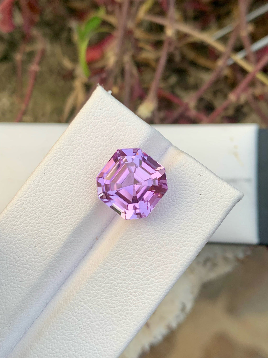 Lilac Kunzite Stone For Jewelry, Faceted Pink Kunzite Gemstone, 8.45 CT