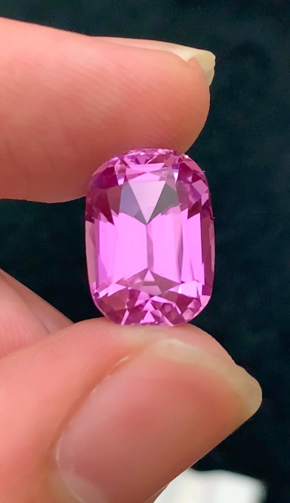 Pink Kunzite 8.15ct Cushion Cut Gemstone from Afghanistan