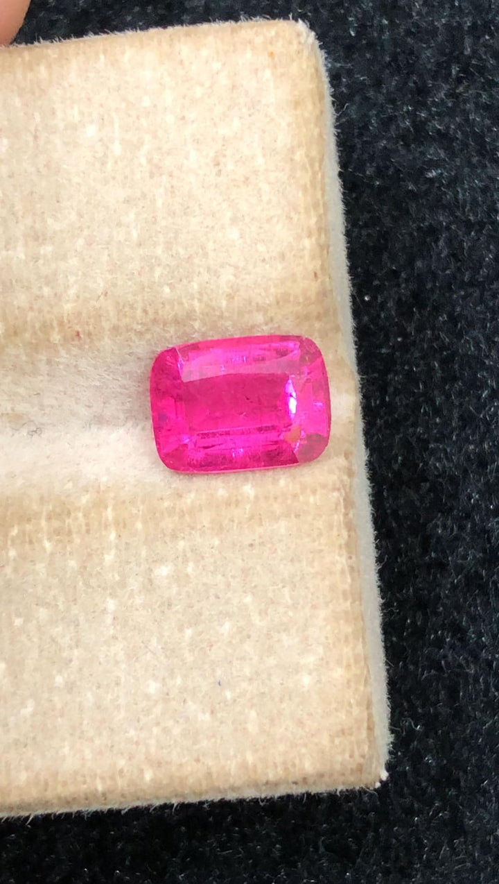 Pink Rubellite 1.10ct Cushion Cut Loose Gemstone from Afghanistan