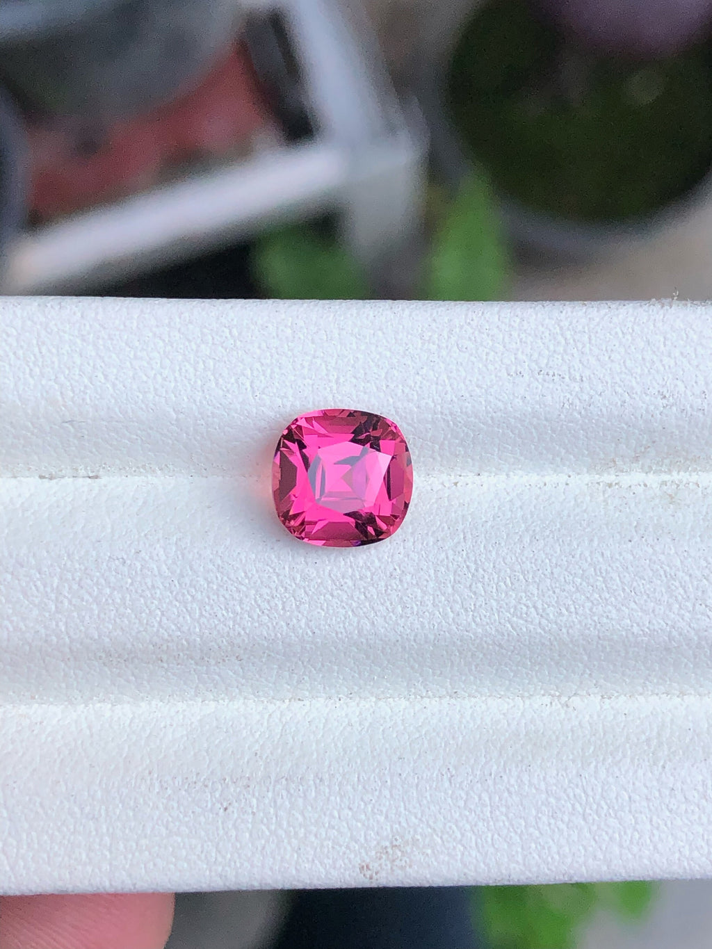 Deep Pink Tourmaline Gemstone: 2.30 Carat Cushion Cut, October Birthstone