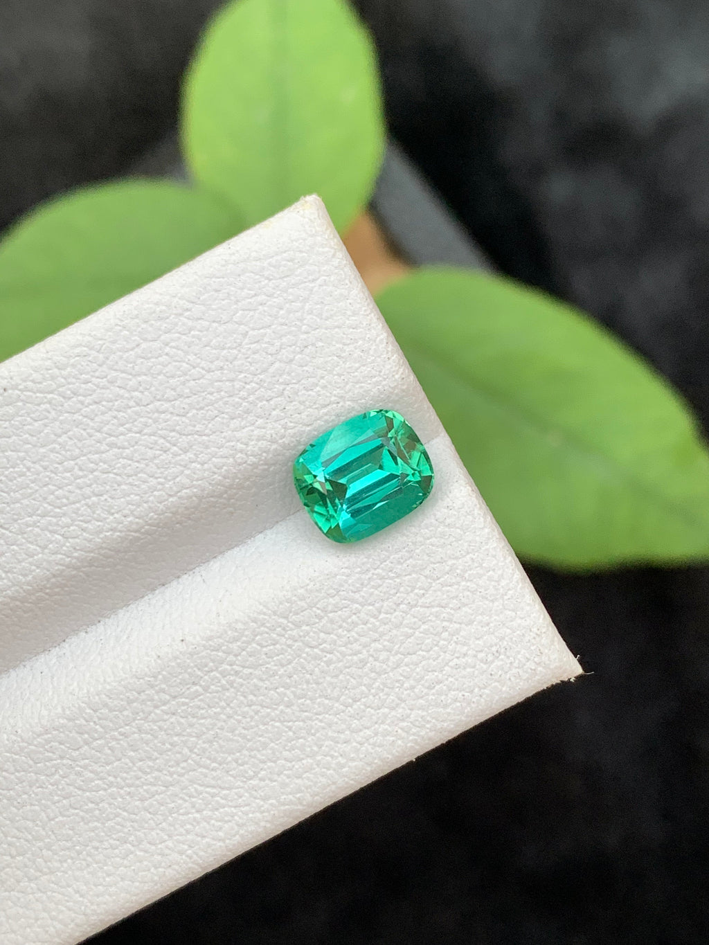 Natural Blue-Green Tourmaline Gemstone: Cushion Cut, 2.00 Carat