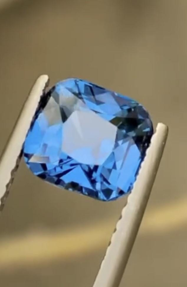 Cobalt Blue Spinel Gemstone, Cushion Cut, August Birthstone (2.07 CT)