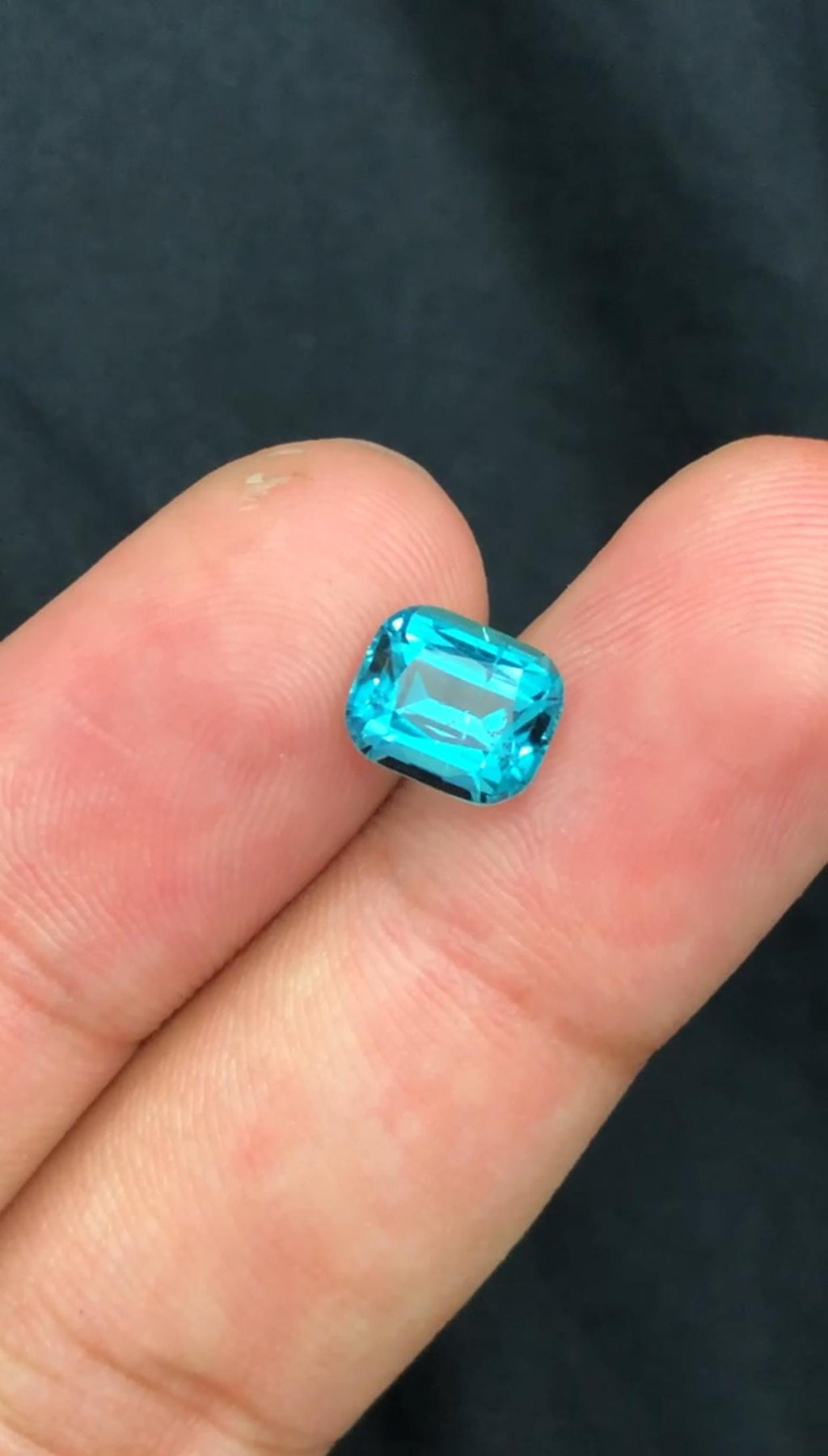 Neon Blue Tourmaline 2.25 Carat Cushion Cut Eye Clean Loose Gemstone from Afghanistan