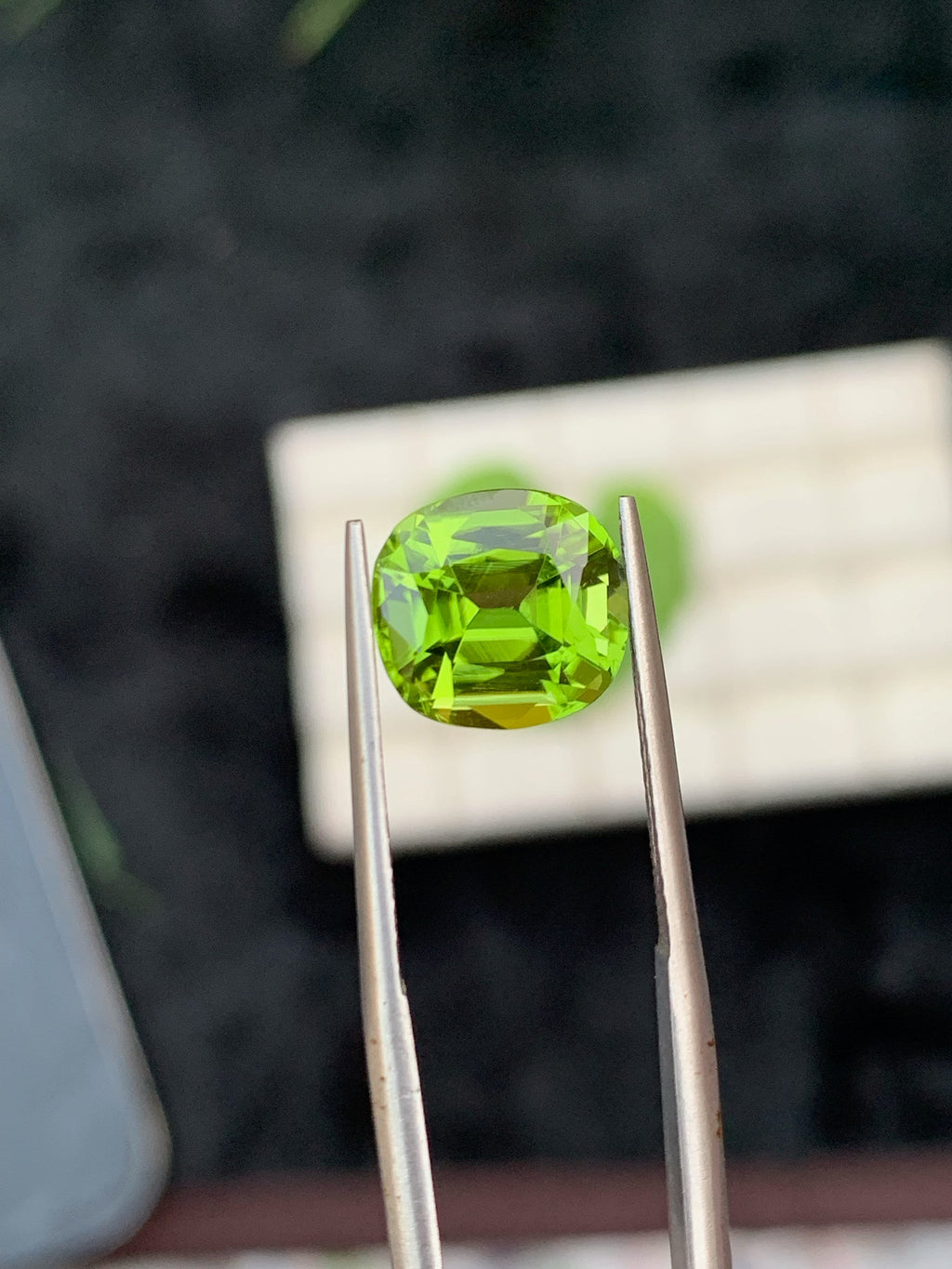 Cushion Cut Natural Peridot Gemstone: August Birthstone, 3.65 Cts