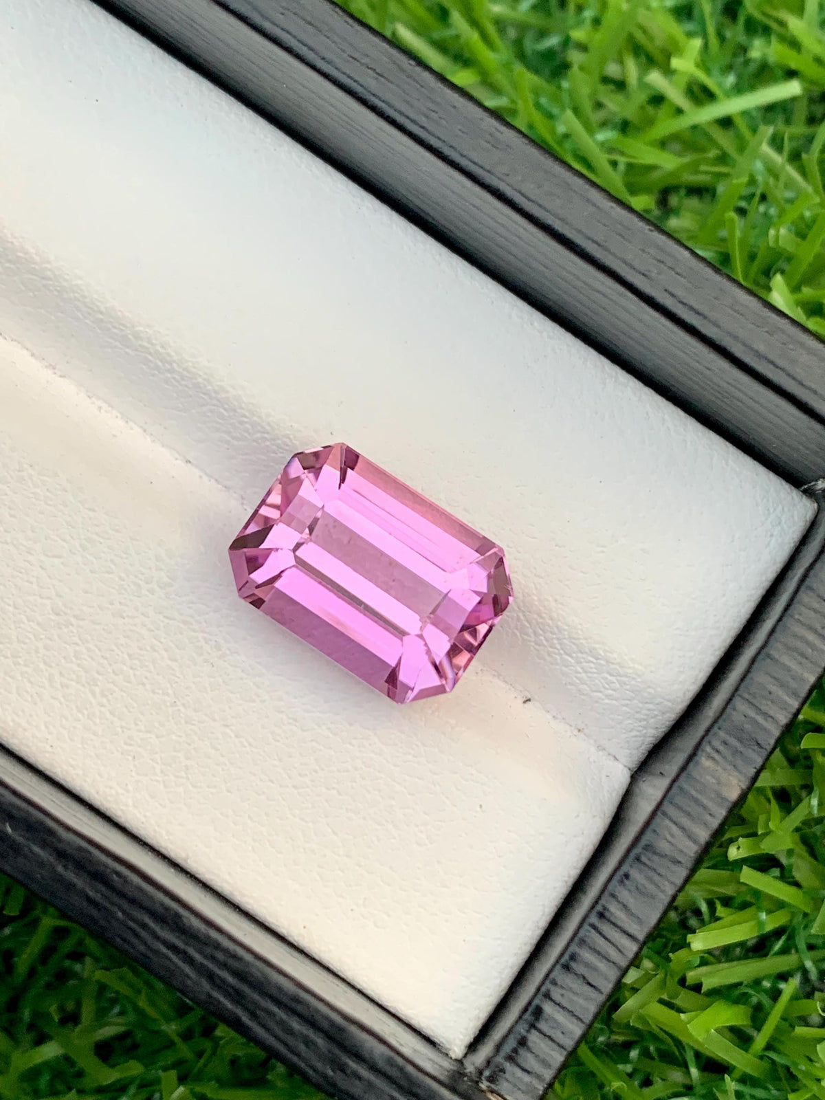 Vivid Pink Kunzite Gemstone: 11.10 Carat Emerald Cut Spodumene, Afghanistan