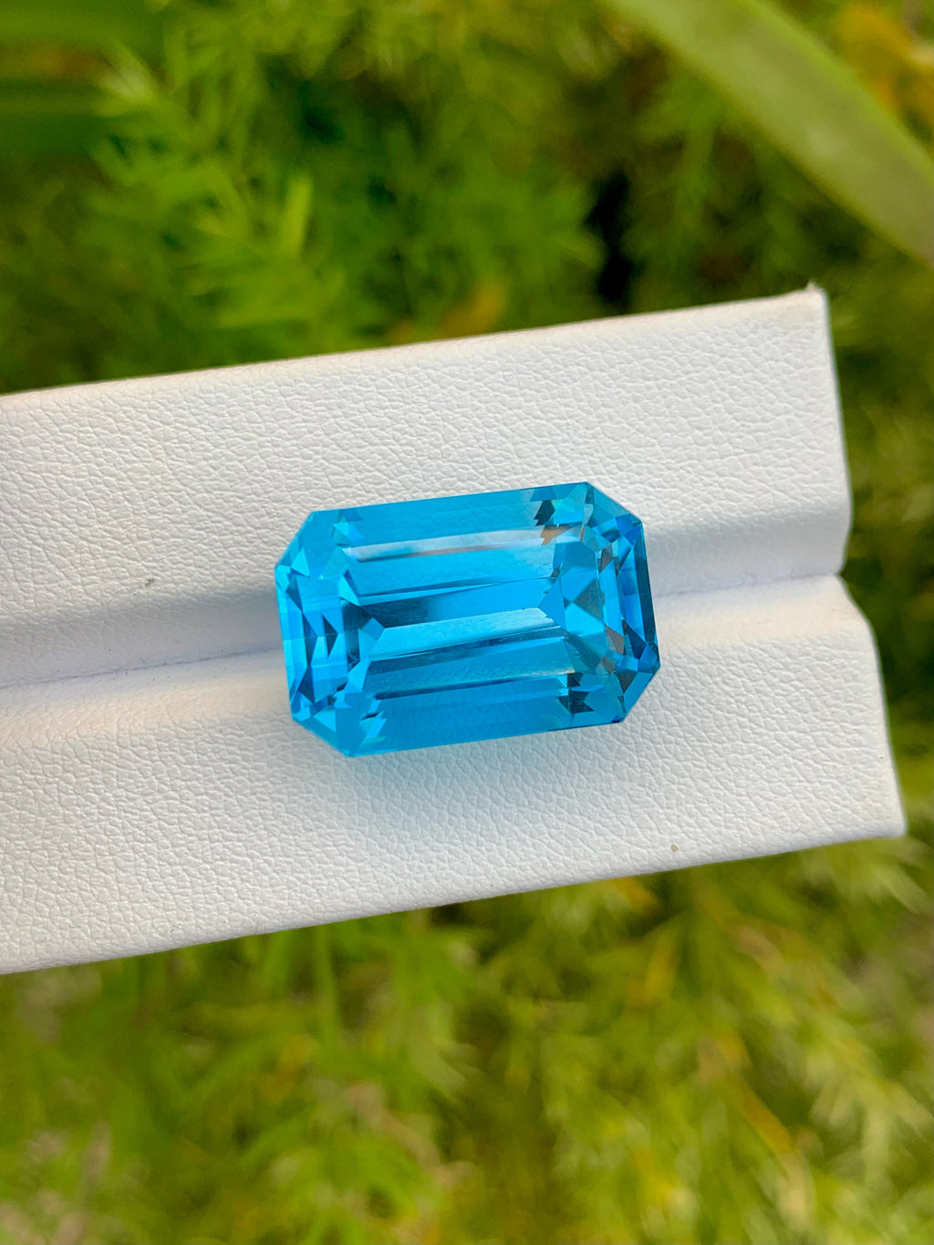 Emerald Cut Swiss Blue Topaz Gemstone: December Birthstone, 34.20 CT