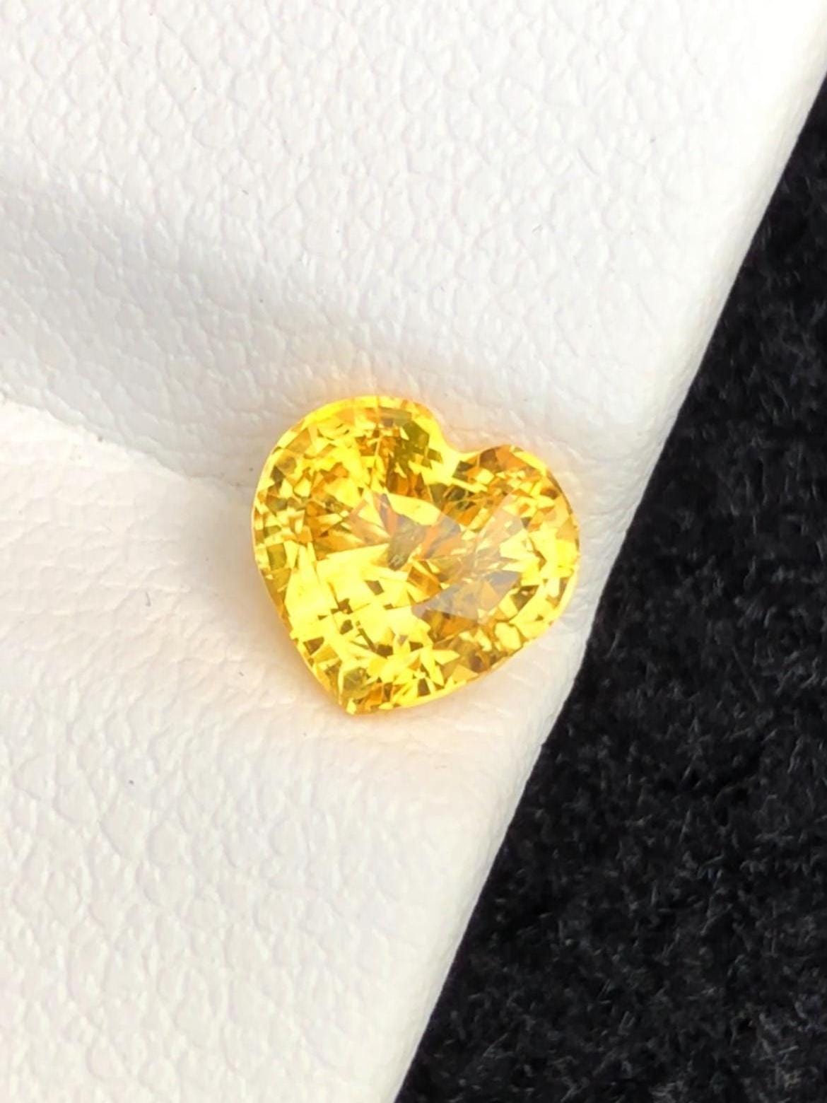 Canary Yellow Sapphire 1.58ct Heart Cut Madagascar Certified
