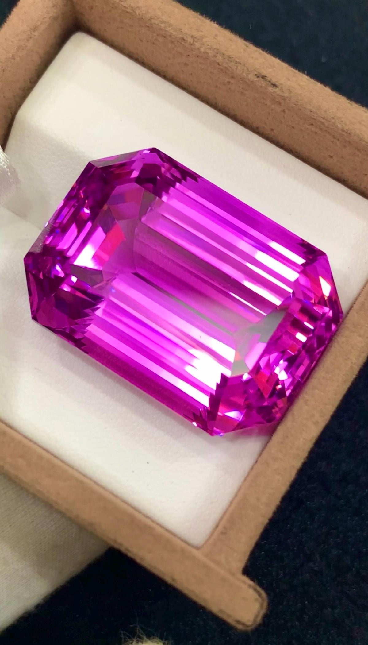 Vivid Pink Kunzite Gemstone 156.50 Carat Emerald Cut, Afghanistan