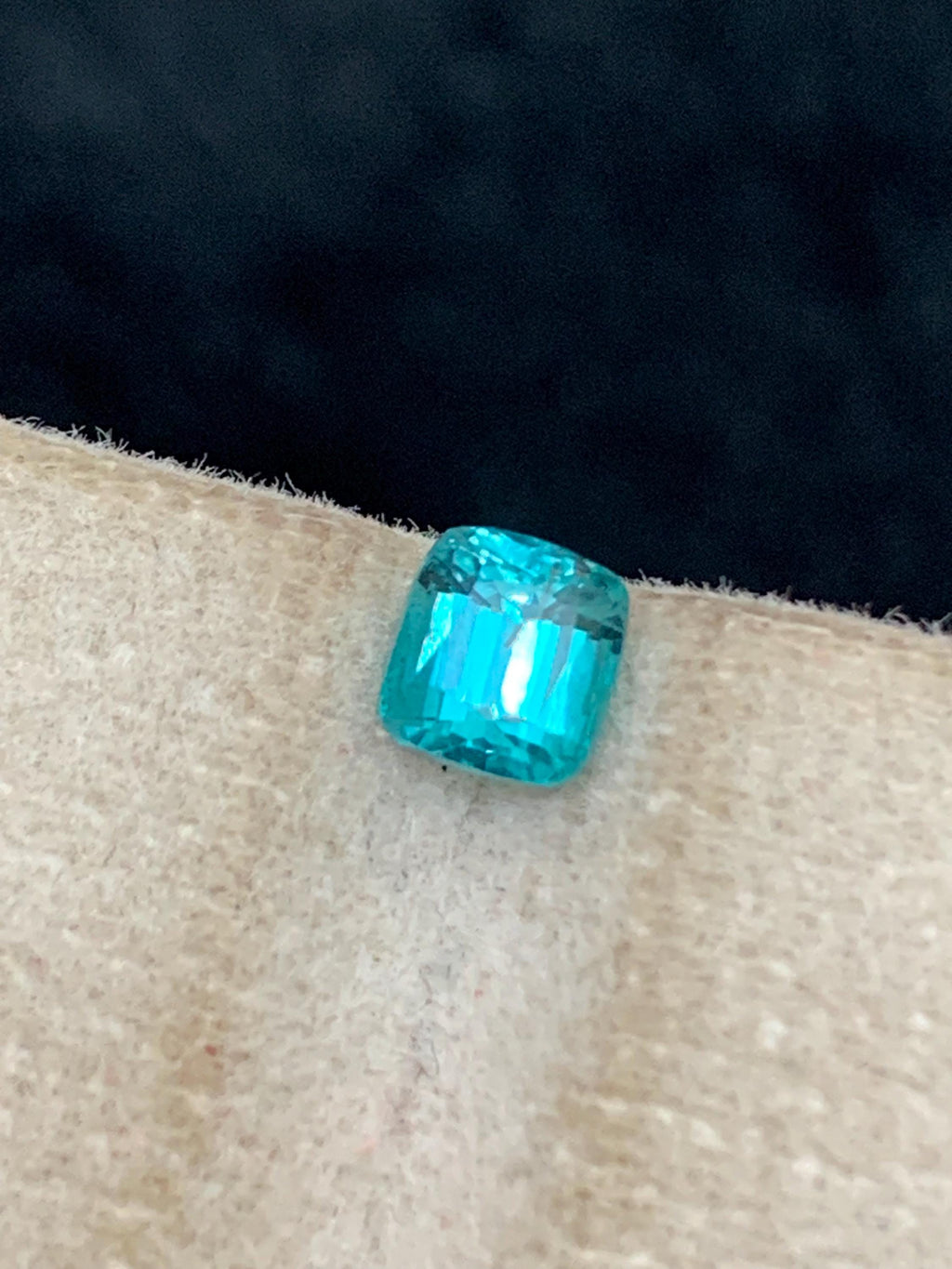 Neon Blue Lagoon Tourmaline Stone: Cushion Cut Gemstone, 0.60 CT