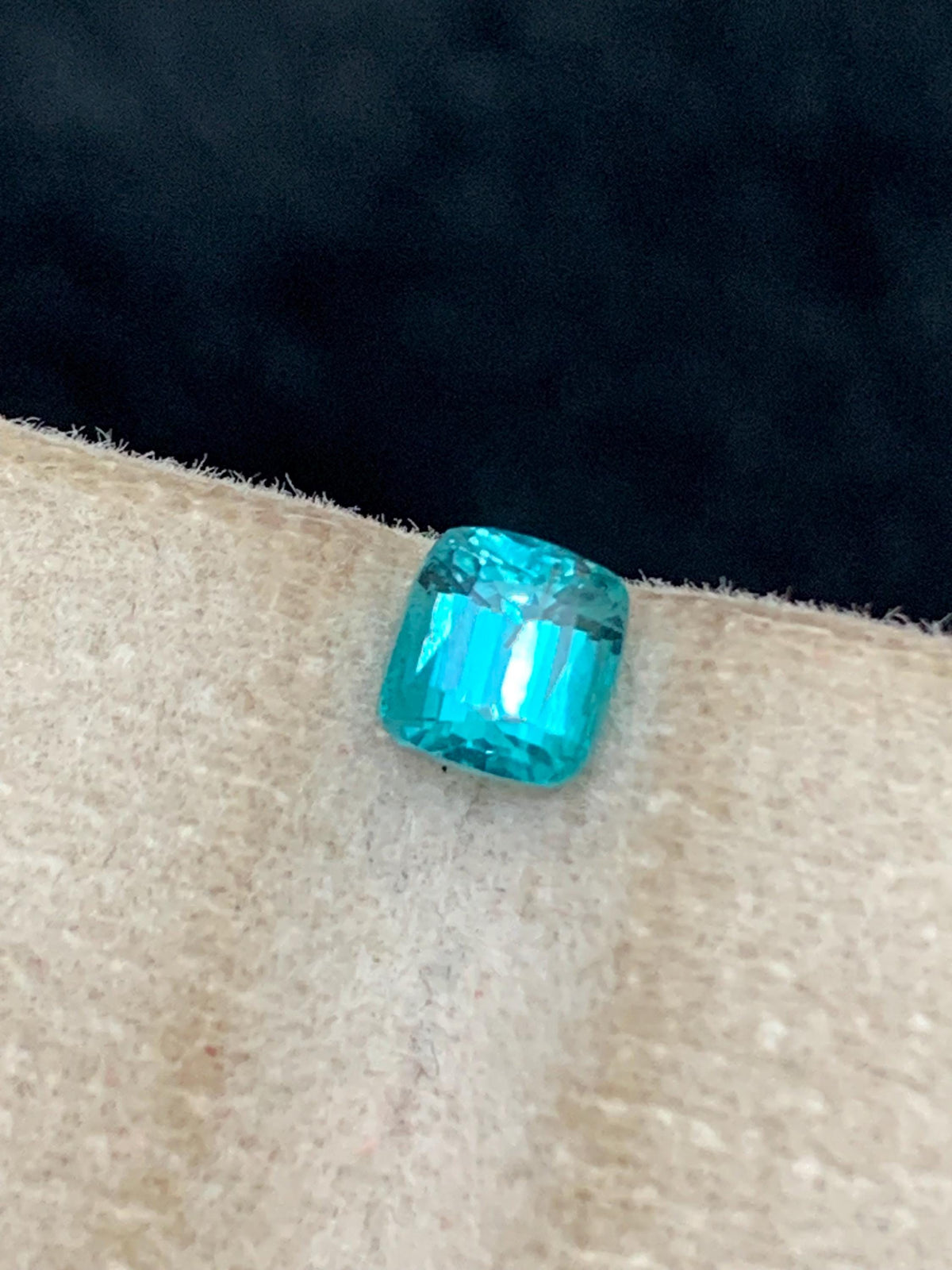 Neon Blue Lagoon Tourmaline Stone: Cushion Cut Gemstone, 0.60 CT