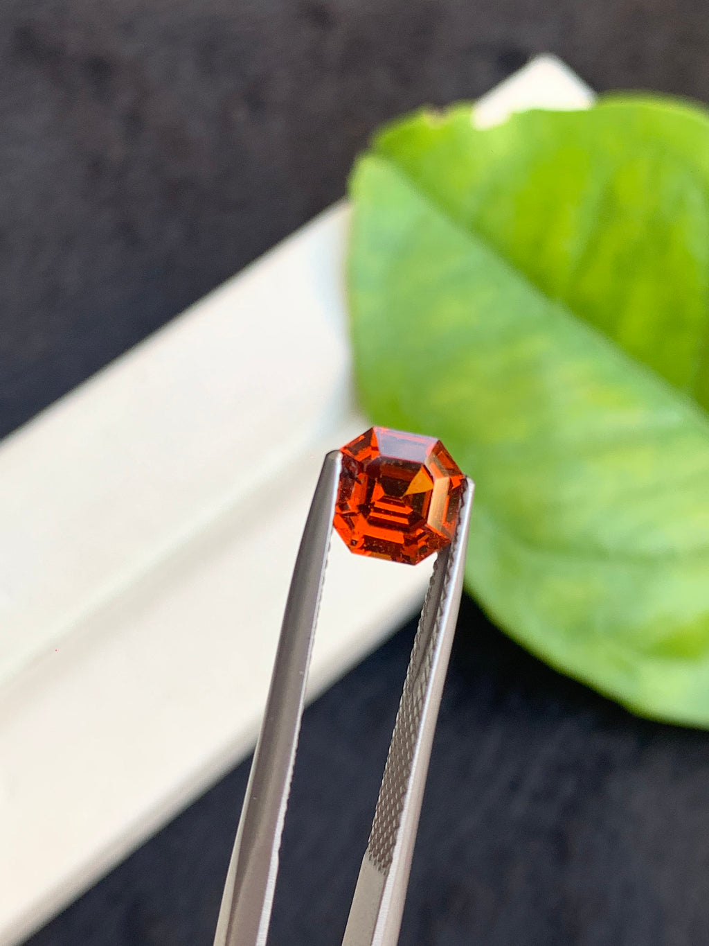 Natural Mandarin Garnet Gemstone: Fanta Color Asscher Cut, 1.50 CT