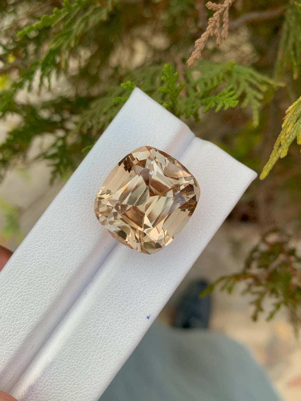 Unheated Yellow Topaz Gemstone: 44.40 CT Faceted Cushion Cut