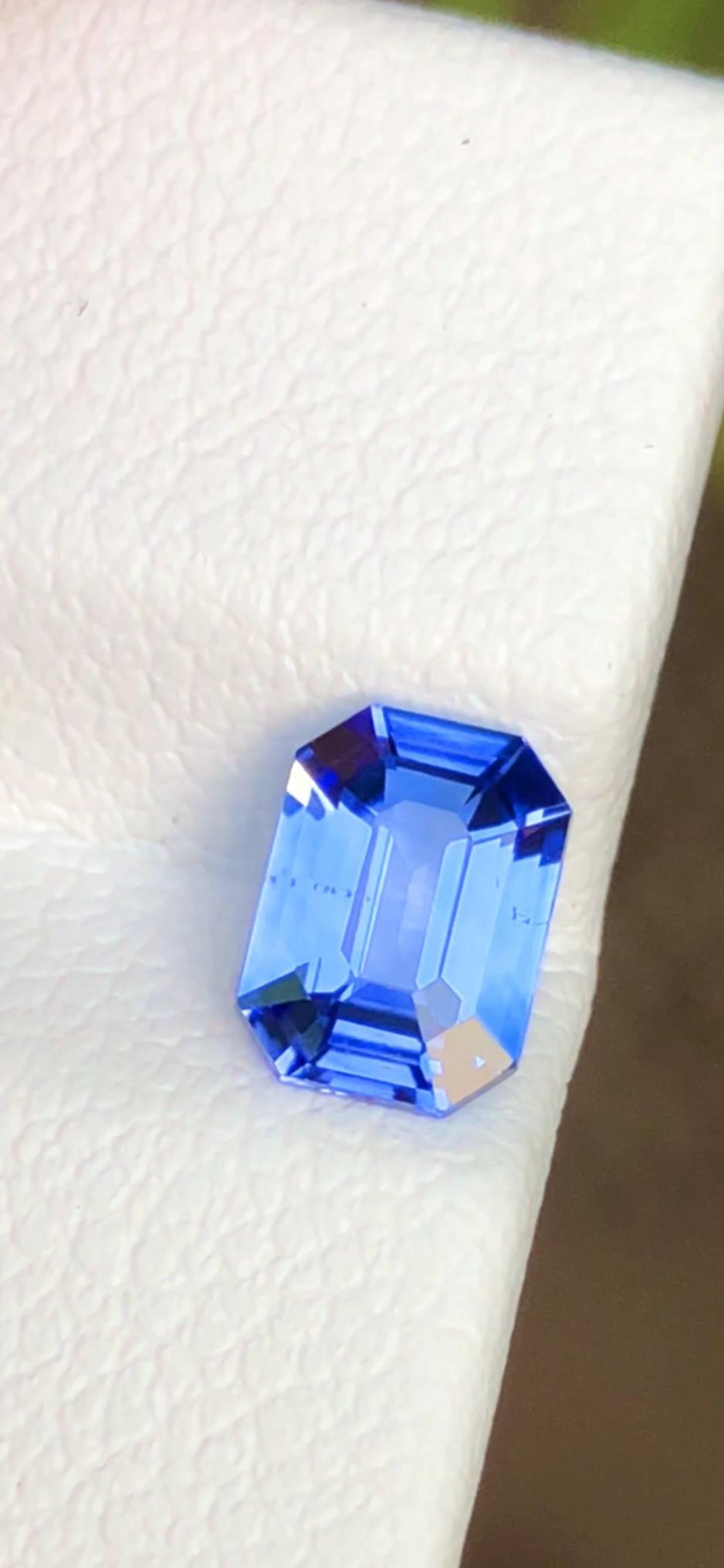 Royal Blue Sapphire 1.16ct Emerald Cut
