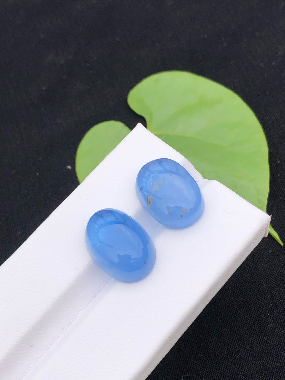 Santa Maria Aquamarine Cabochon Pair: Deep Blue Gemstone, 17.6 Carat