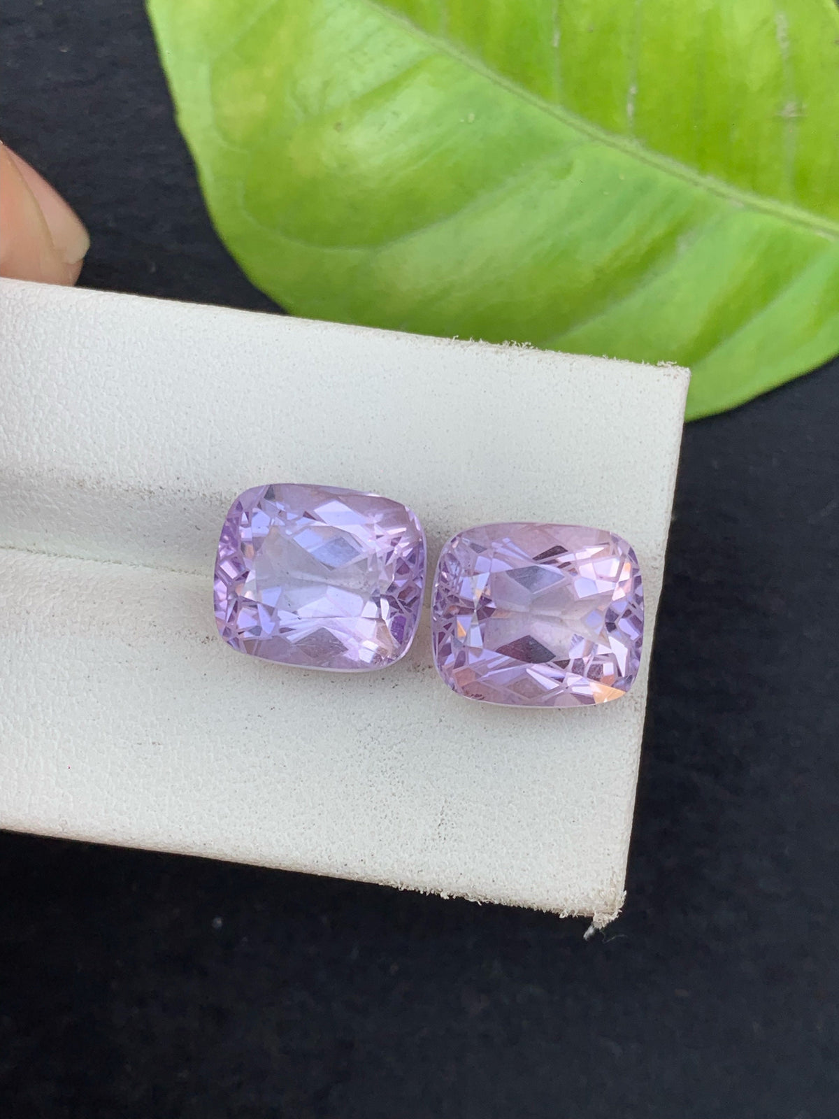 Emerald Cut Amethyst Stone Pair: 16.80 ct Zambia Gemstones