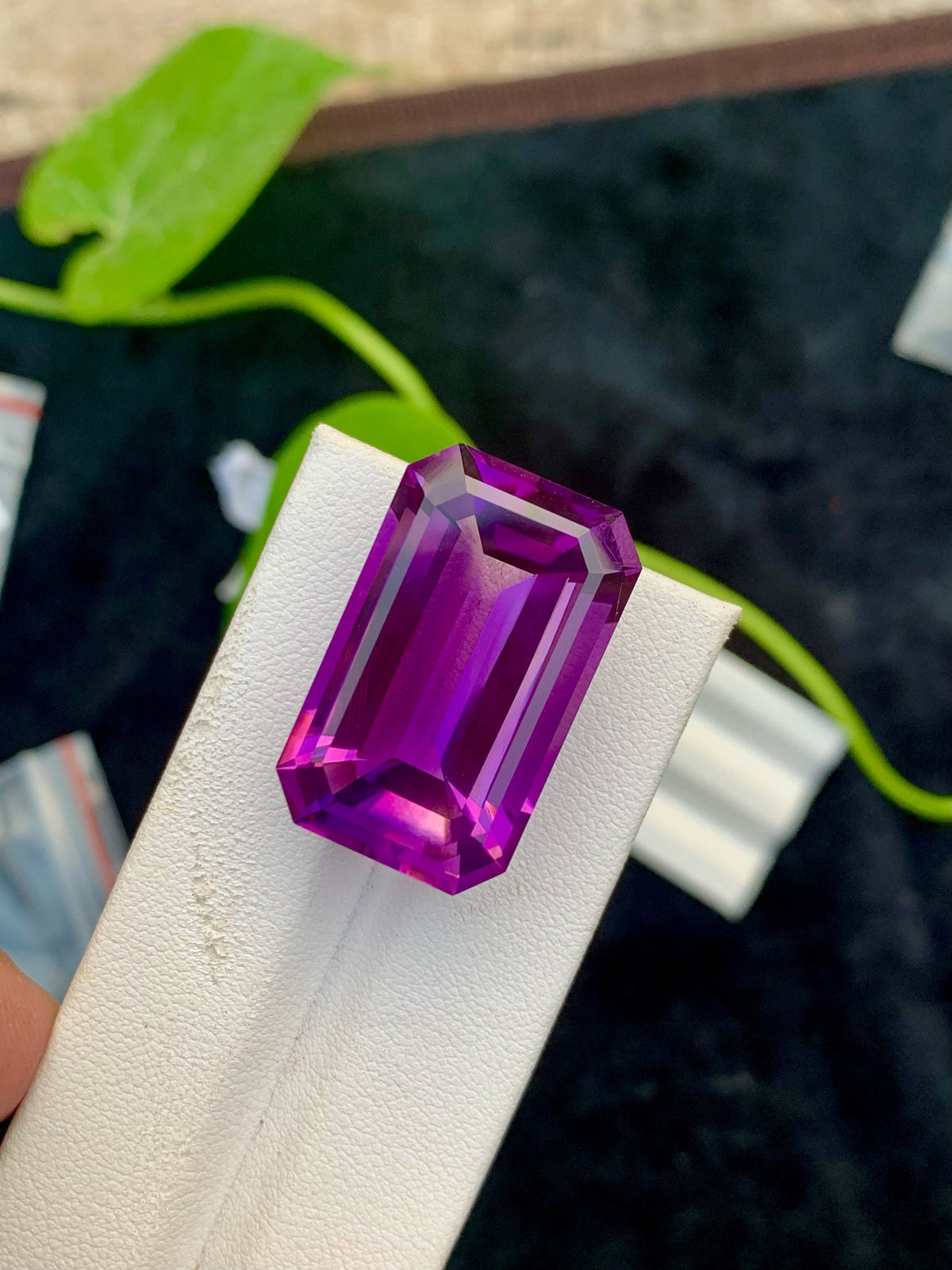 Emerald Cut Amethyst Gemstone: Natural Pinkish Purple Stone, 39.95 CT