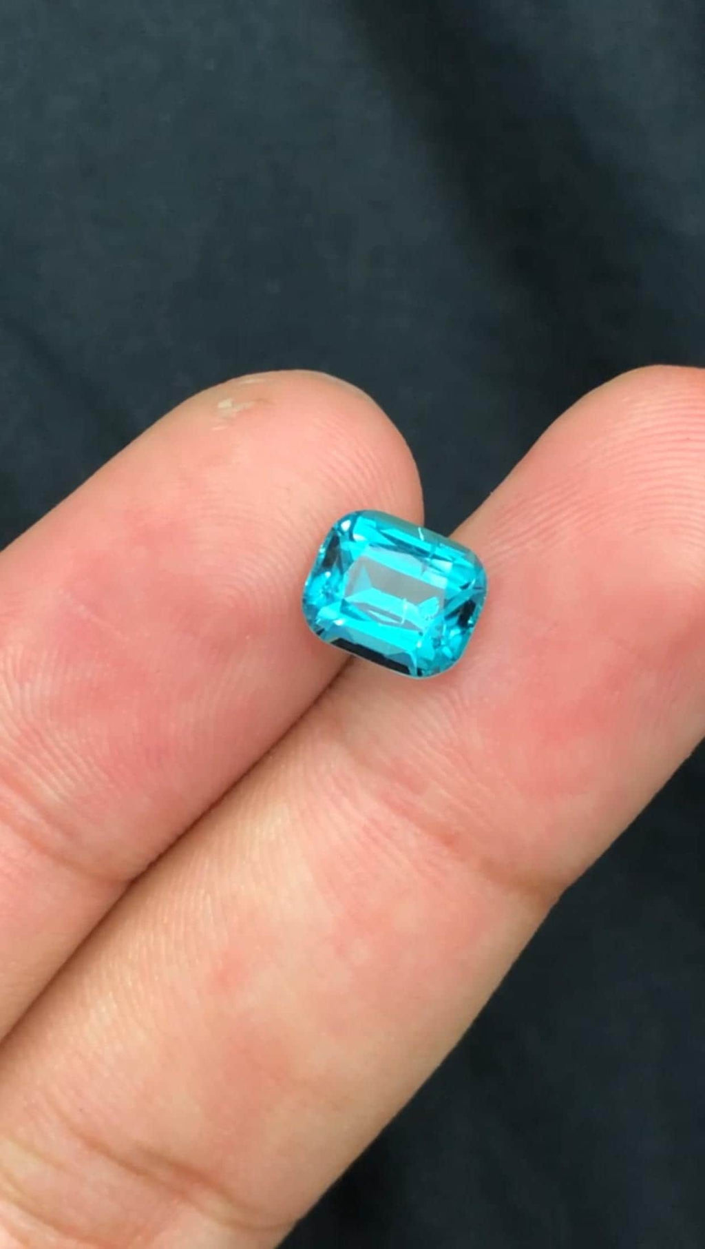 Neon Blue Tourmaline 2.25 Carat Cushion Cut Eye Clean Loose Gemstone from Afghanistan