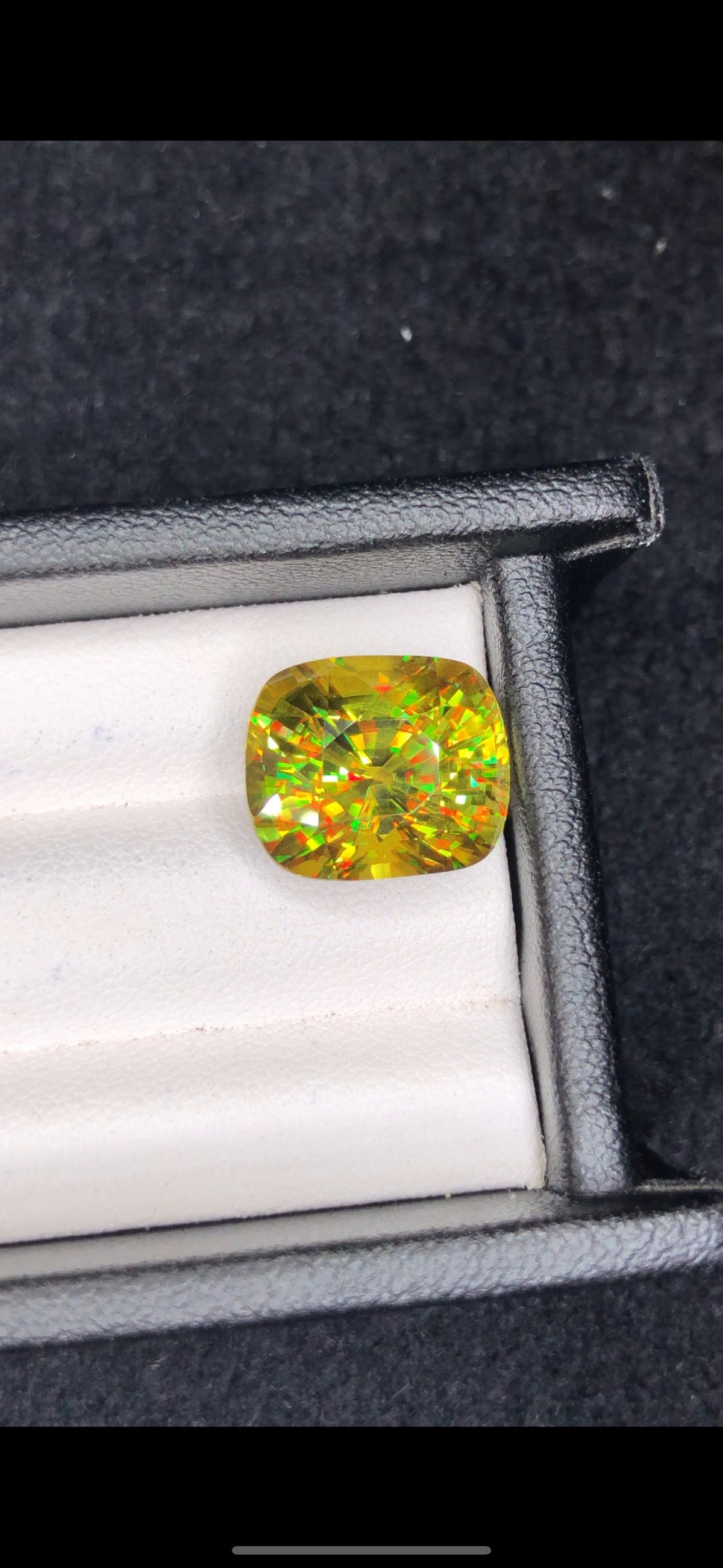 11.80 CT Green Sphene Loose Gemstone: Cushion Cut Titanite, August Birthstone