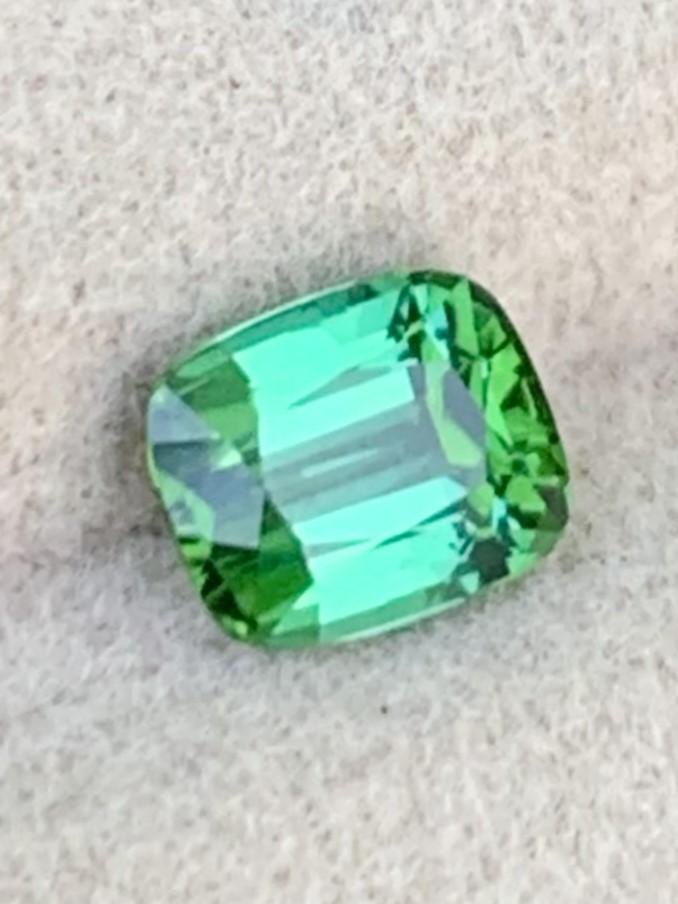 Cushion Cut Bluish Green Tourmaline Gemstone: 0.95 CT Loose Ring Stone