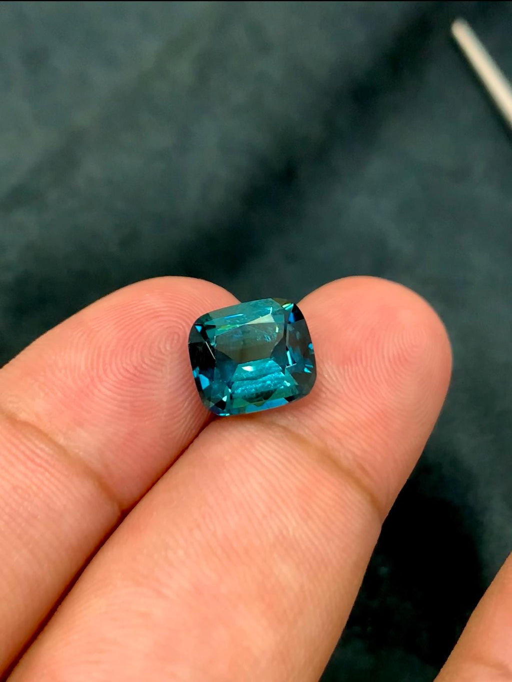 Ink Blue Tourmaline 3.35ct Cushion Cut – Fine Afghan Gem