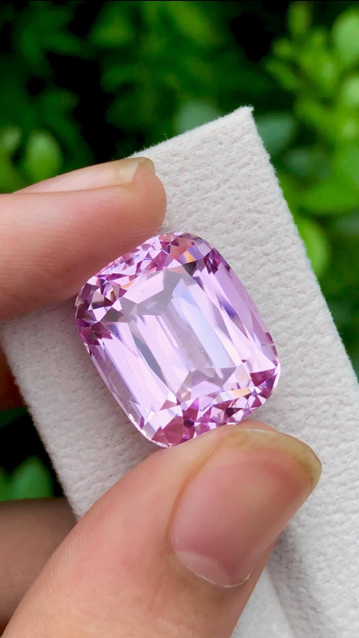 Pink Kunzite 31.50ct Cushion Cut Gem | Big Size Sparkling Kunzite from Afghanistan