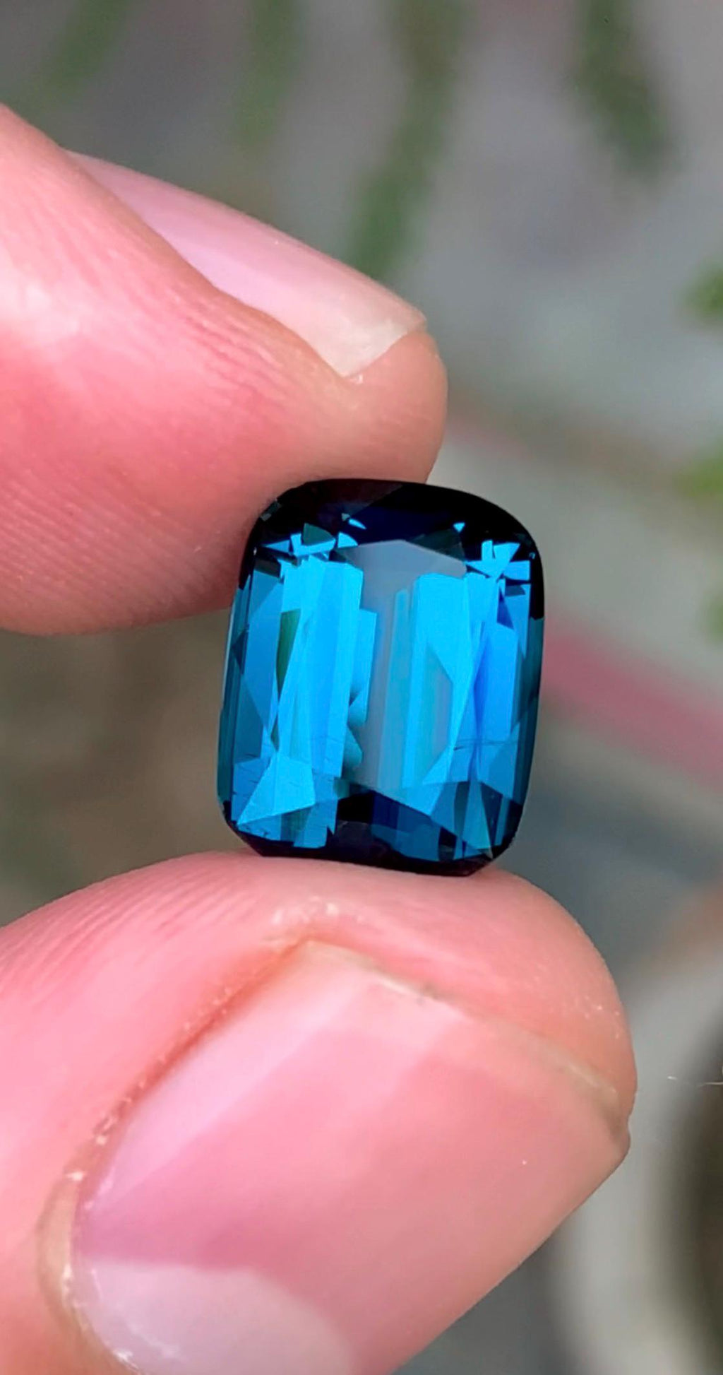 Ink Blue Tourmaline 6.20ct Cushion Cut Gemstone from Afghanistan