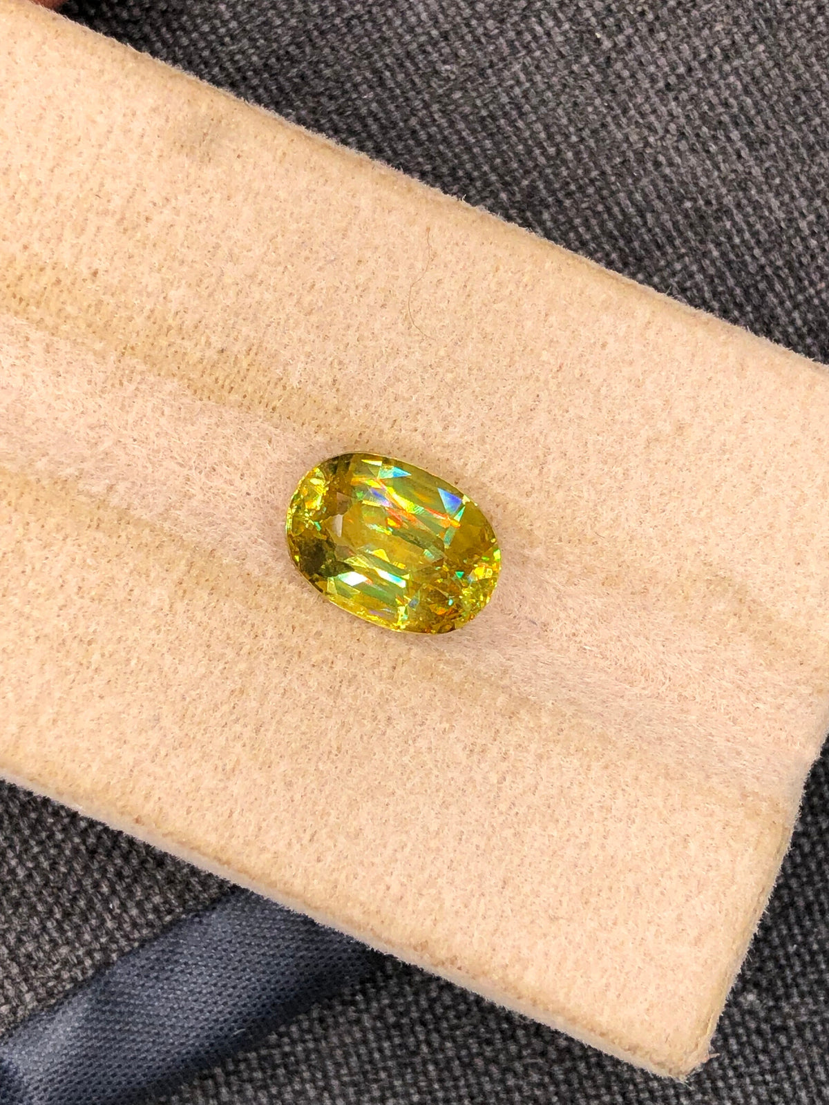 Natural Fire Sphene Gemstone: Oval Cut, 2.83 CT
