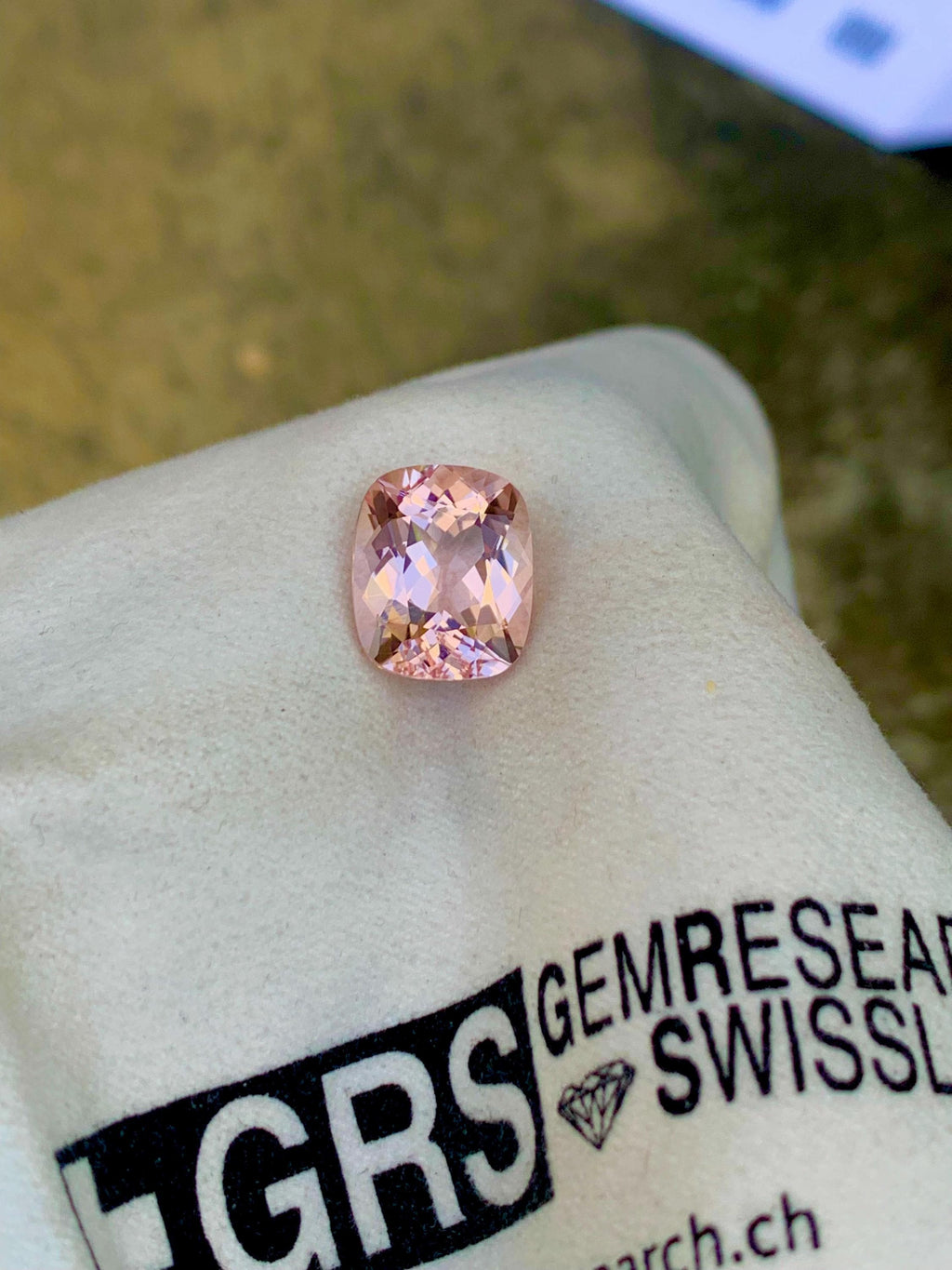 Pink Morganite Gemstone: Cushion Cut, 8.79 CT, Loupe Clean