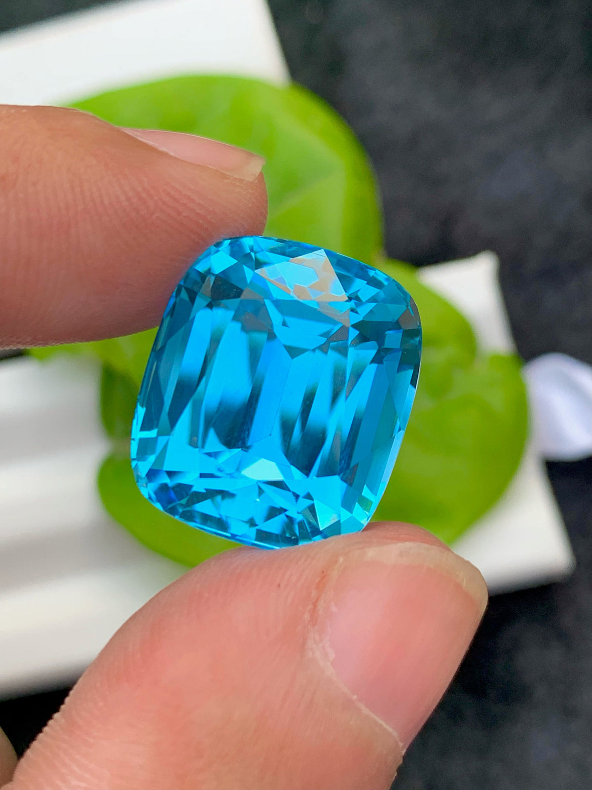 33.90 Ct Cushion Cut Swiss Blue Topaz: Loose Gemstone