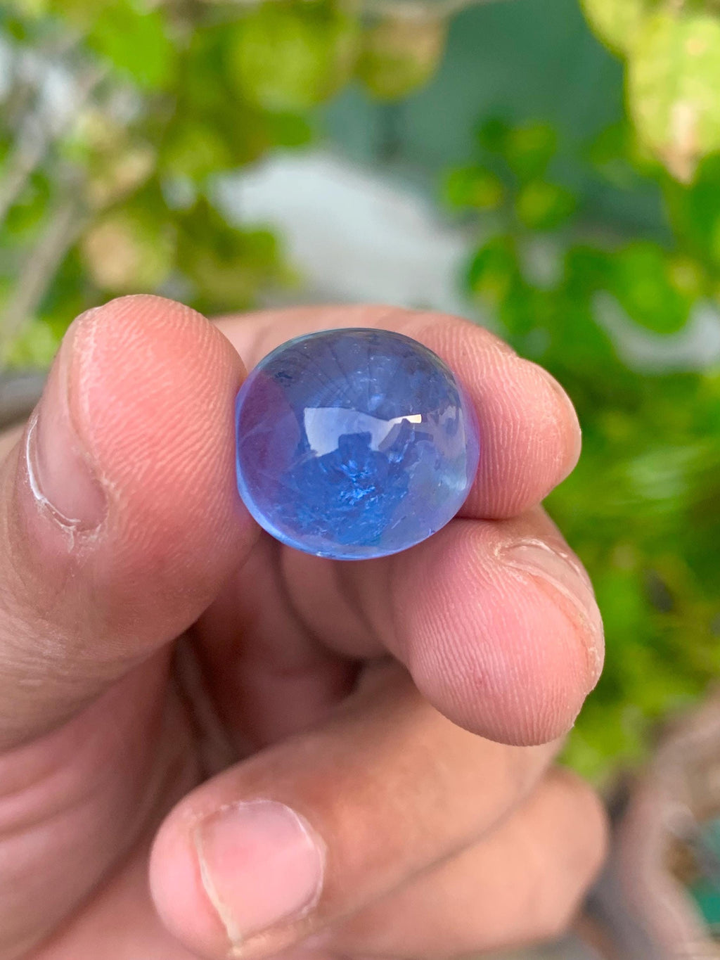 Santa Maria Aquamarine Cabochon: Deep Blue Gemstone, 22.60 CT