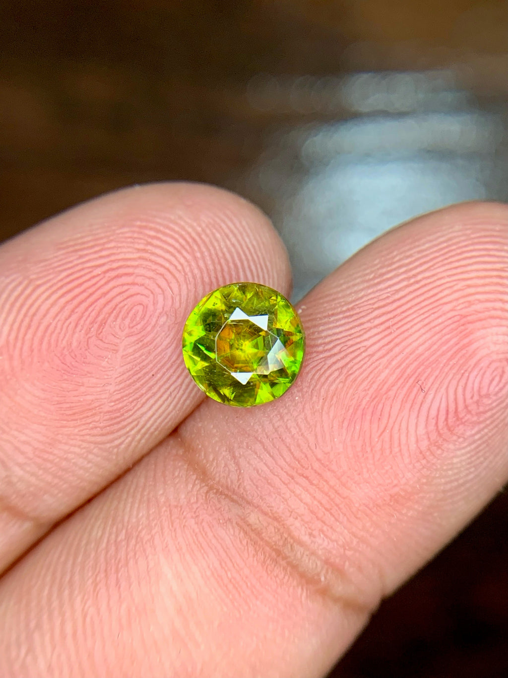 1.20 CT Round Cut Sphene Gemstone: Natural Himalayan Titanite