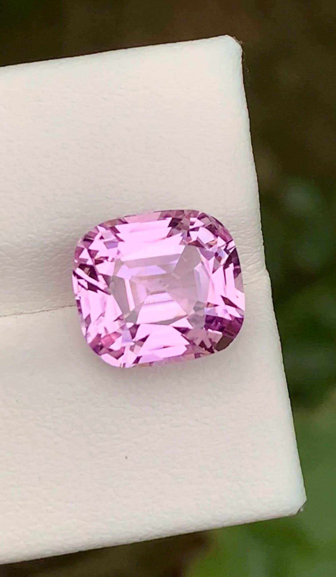 Vivid Pink Kunzite Gemstone: 7.20 CT Faceted Cushion Cut From Nuristan Afghanistan