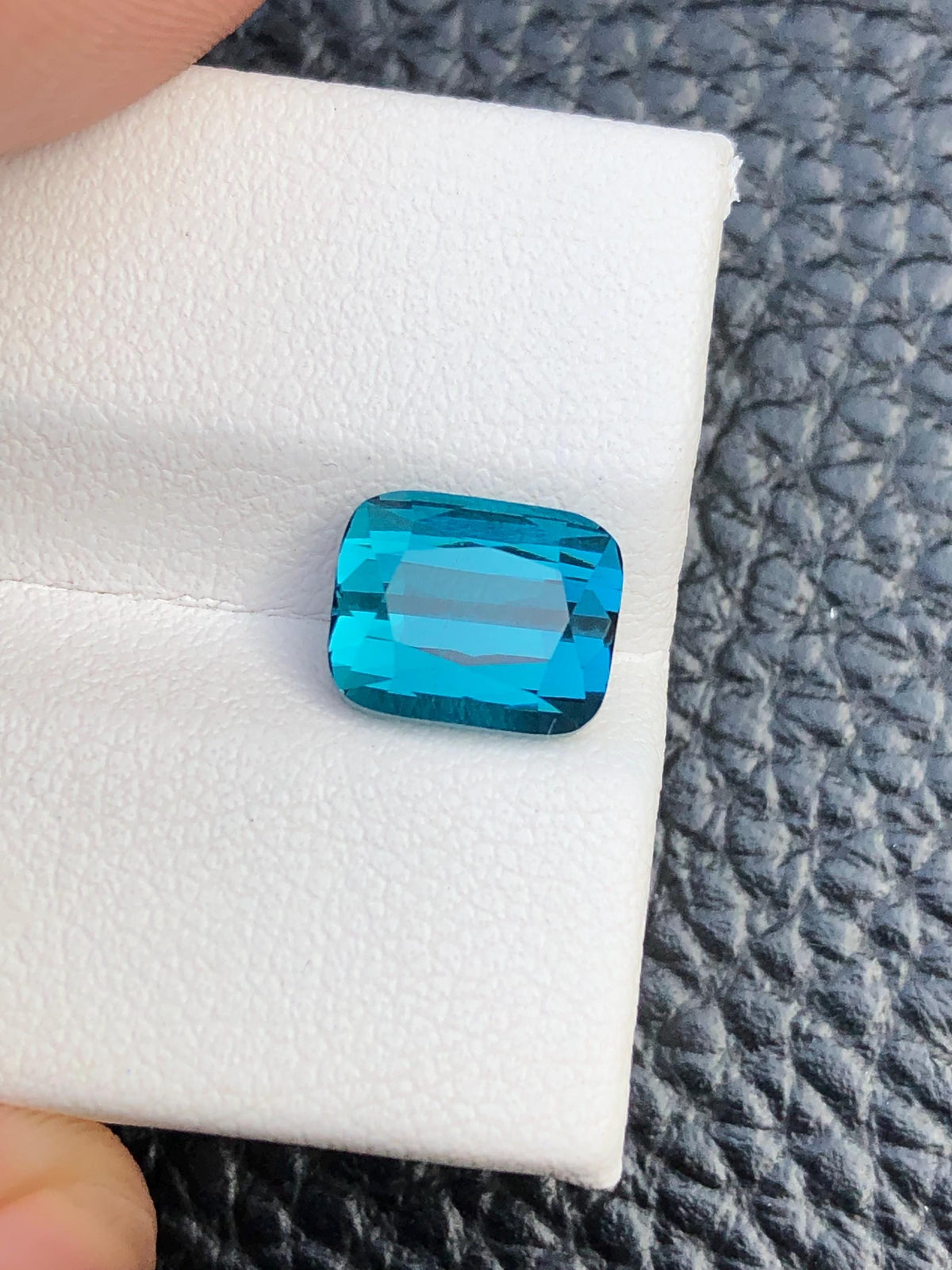 Cushion Cut Lagoon Blue Tourmaline Gemstone, 3.30 Carats