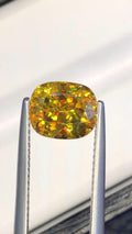 Green Sphene Gemstone: 2.90 CT Cushion Cut Jewelry Stone