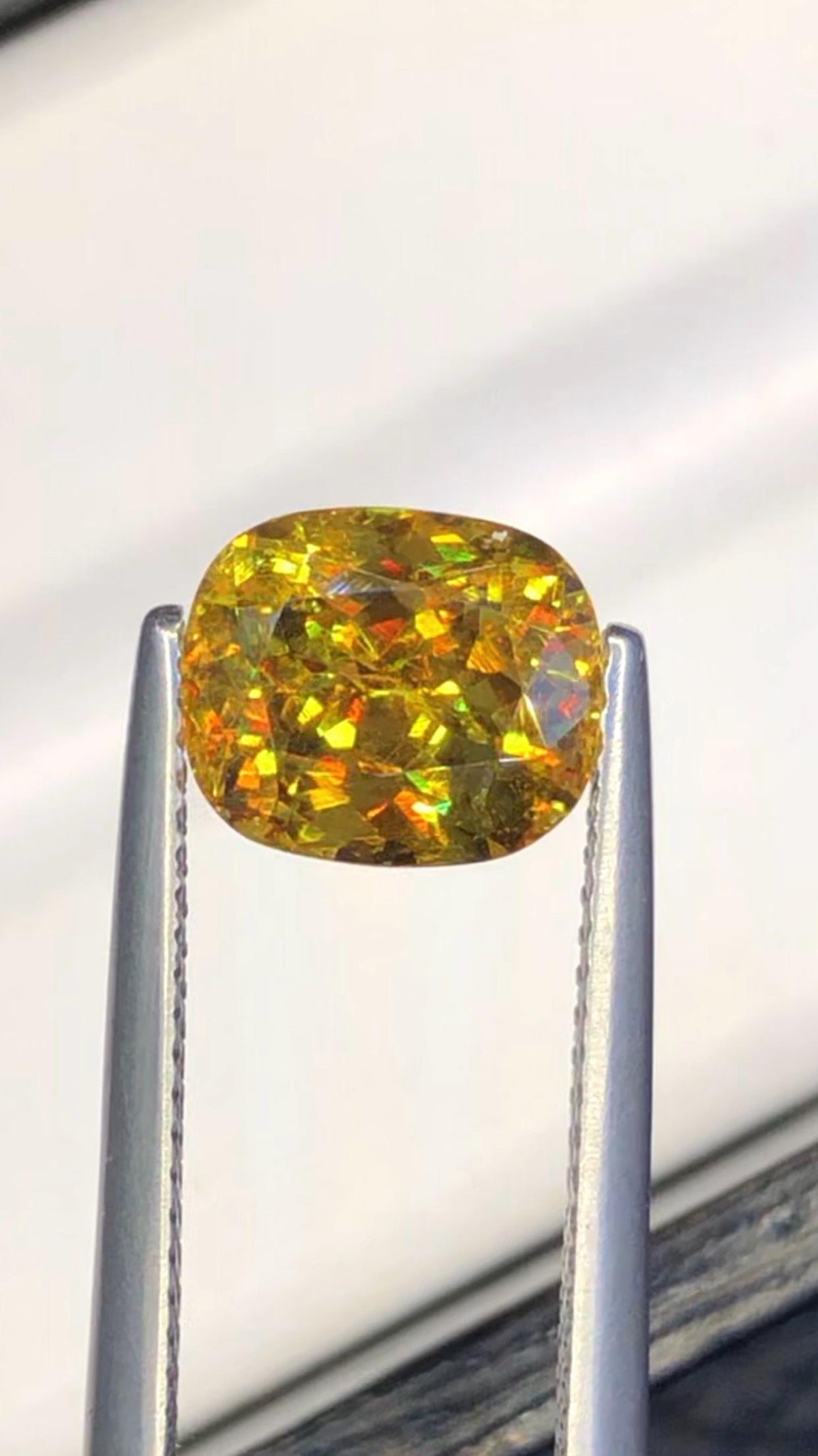 Green Sphene Gemstone: 2.90 CT Cushion Cut Jewelry Stone