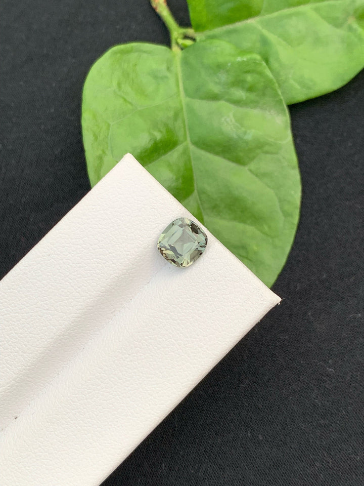 Teal Green Tourmaline Gemstone: 1.60 Carat Cushion Cut