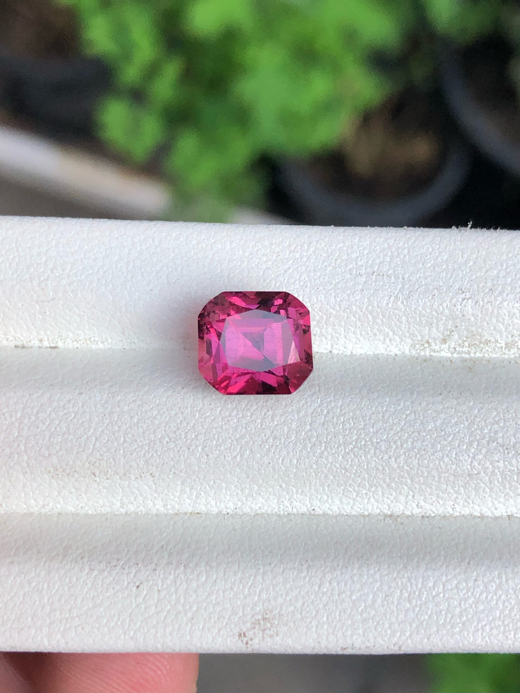 Deep Pink Tourmaline Gemstone: 4 Carat Emerald Cut, October Birthstone