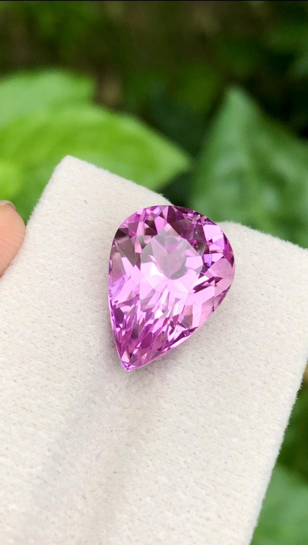 Certified Kunzite 12.65ct Pear Cut – Elegant Pink Gem from Afghanistan